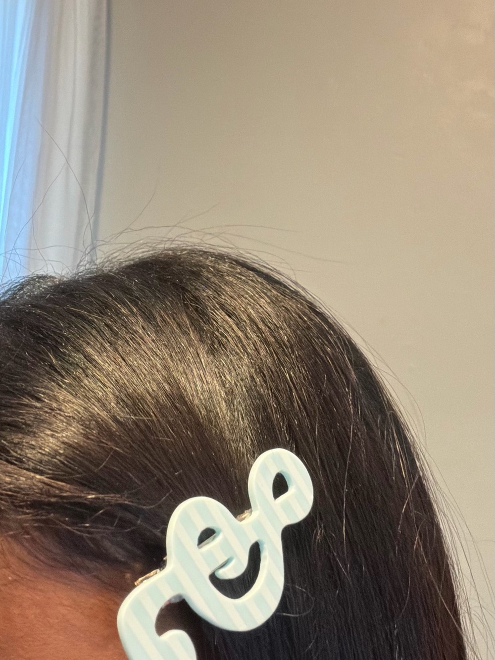Blue White Striped music note Hair Clip